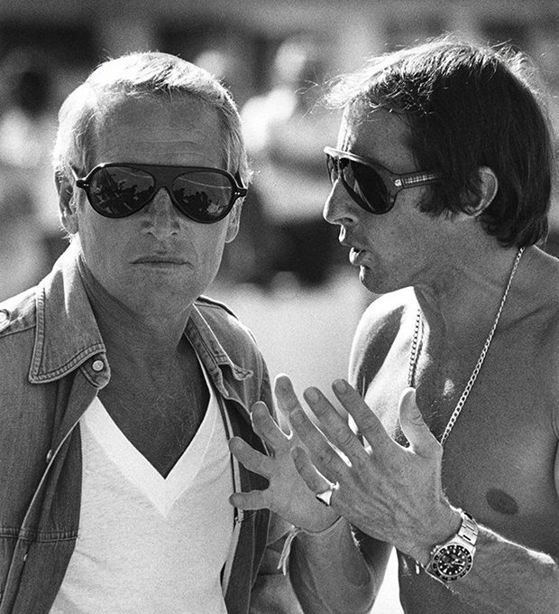 Paul-Newman-and-Jackie-Stewart-Rolex-at-Riverside-Raceway