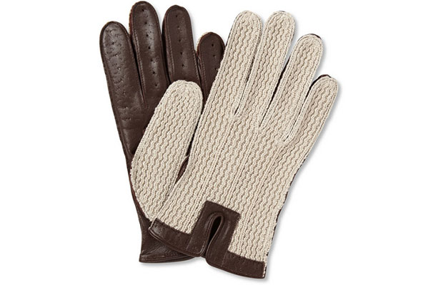 Dents Leather and Cotton Driving Gloves